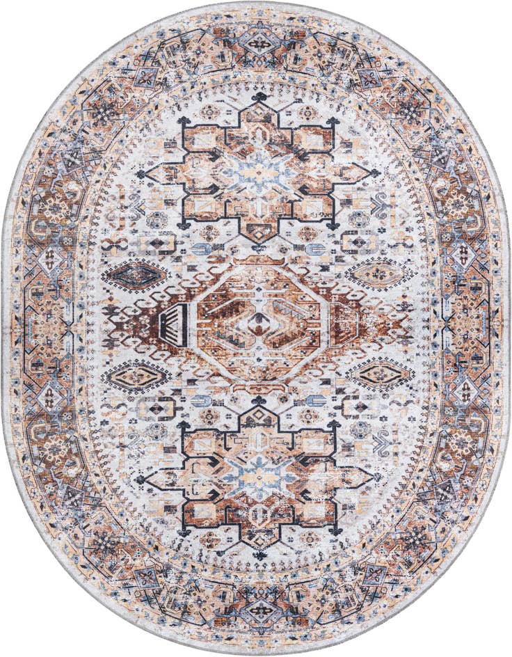 Detail image of 7' 10 x 10' Washable Yara Oval Rug