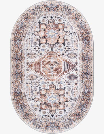 5' 3 x 8' Washable Yara Oval Rug
