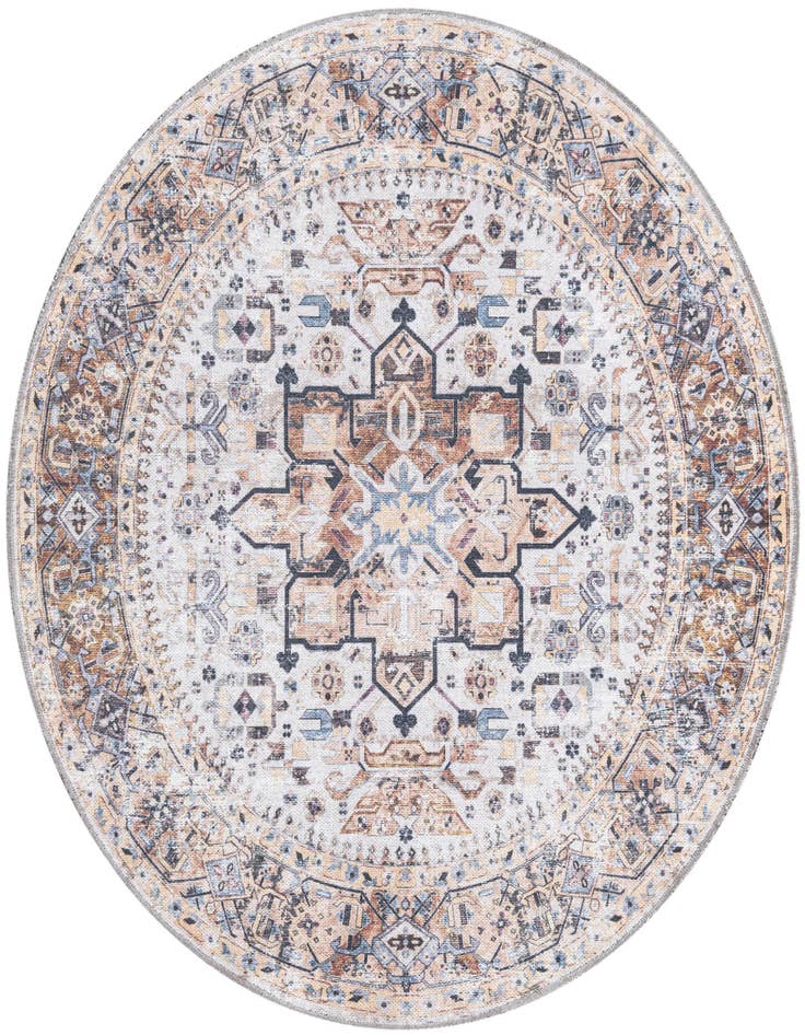 Detail image of 4' x 4' Washable Yara Round Rug