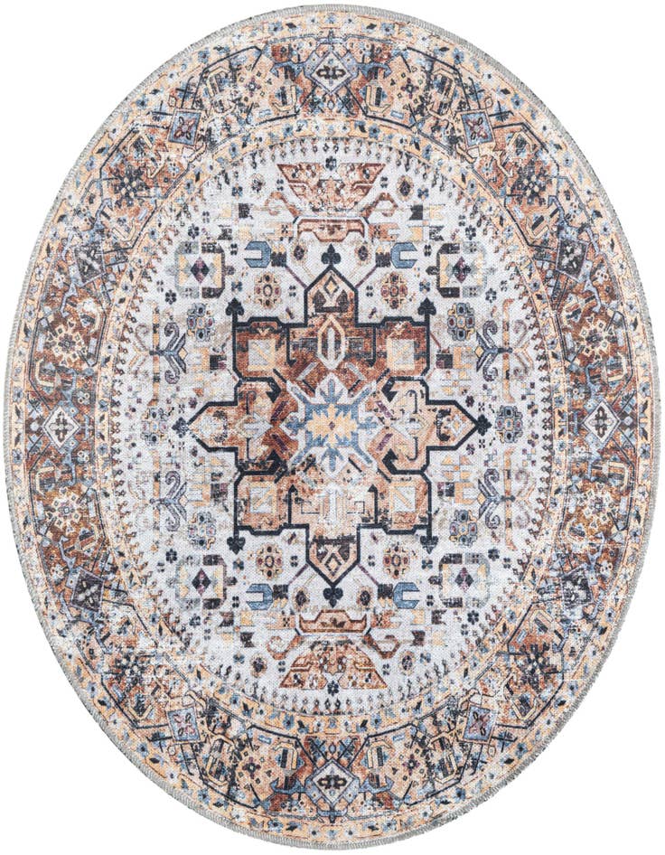 Detail image of 3' 3 x 3' 3 Washable Yara Round Rug