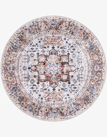 5' 3 x 5' 3 Washable Yara Round Rug