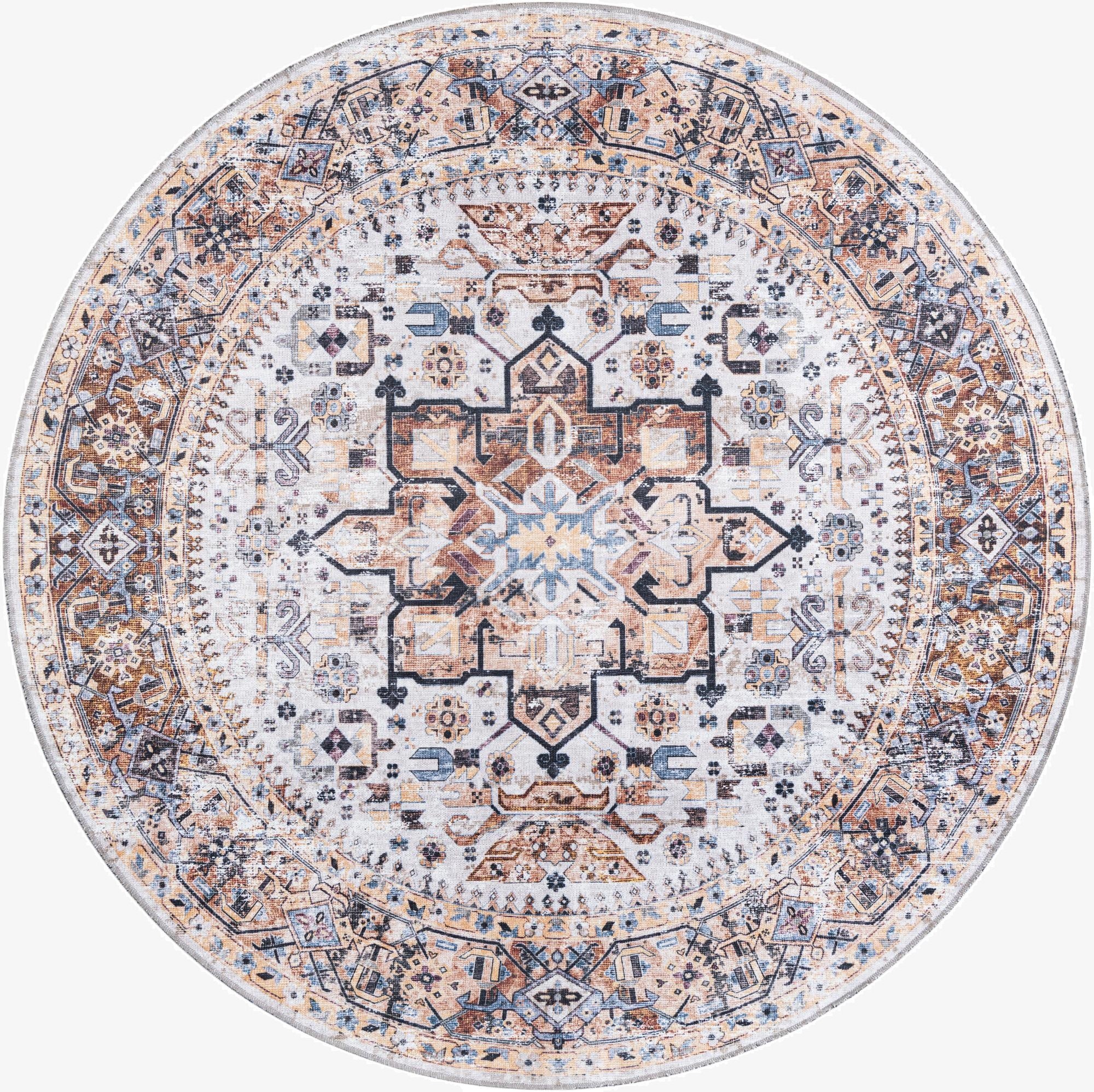 7' 1 x 7' 1  Washable Yara Round Rug