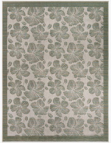 Ivory and Beige Easy-Clean Baja Indoor / Outdoor Rug