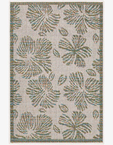 Ivory and Beige Easy-Clean Baja Indoor / Outdoor Rug