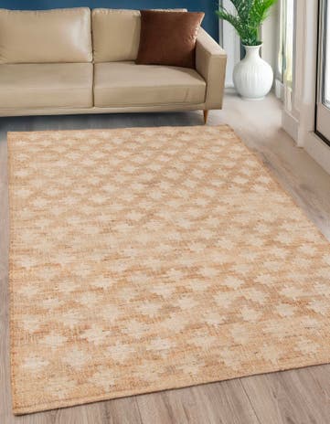 Ivory and Beige Hand Woven Kala Handwoven Jute Rug