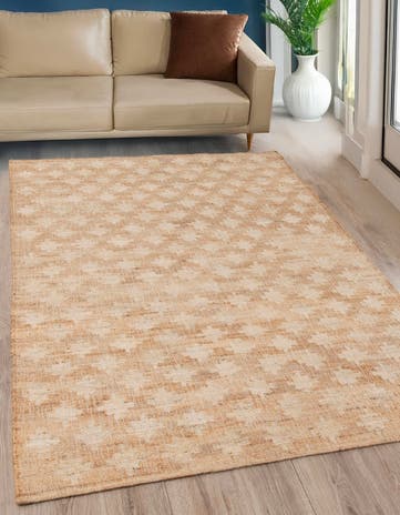 Ivory and Beige Hand Woven Kala Handwoven Jute Rug