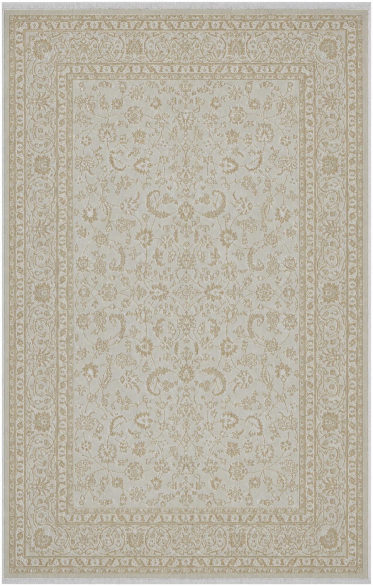 Ivory and Beige Nain Design Rug