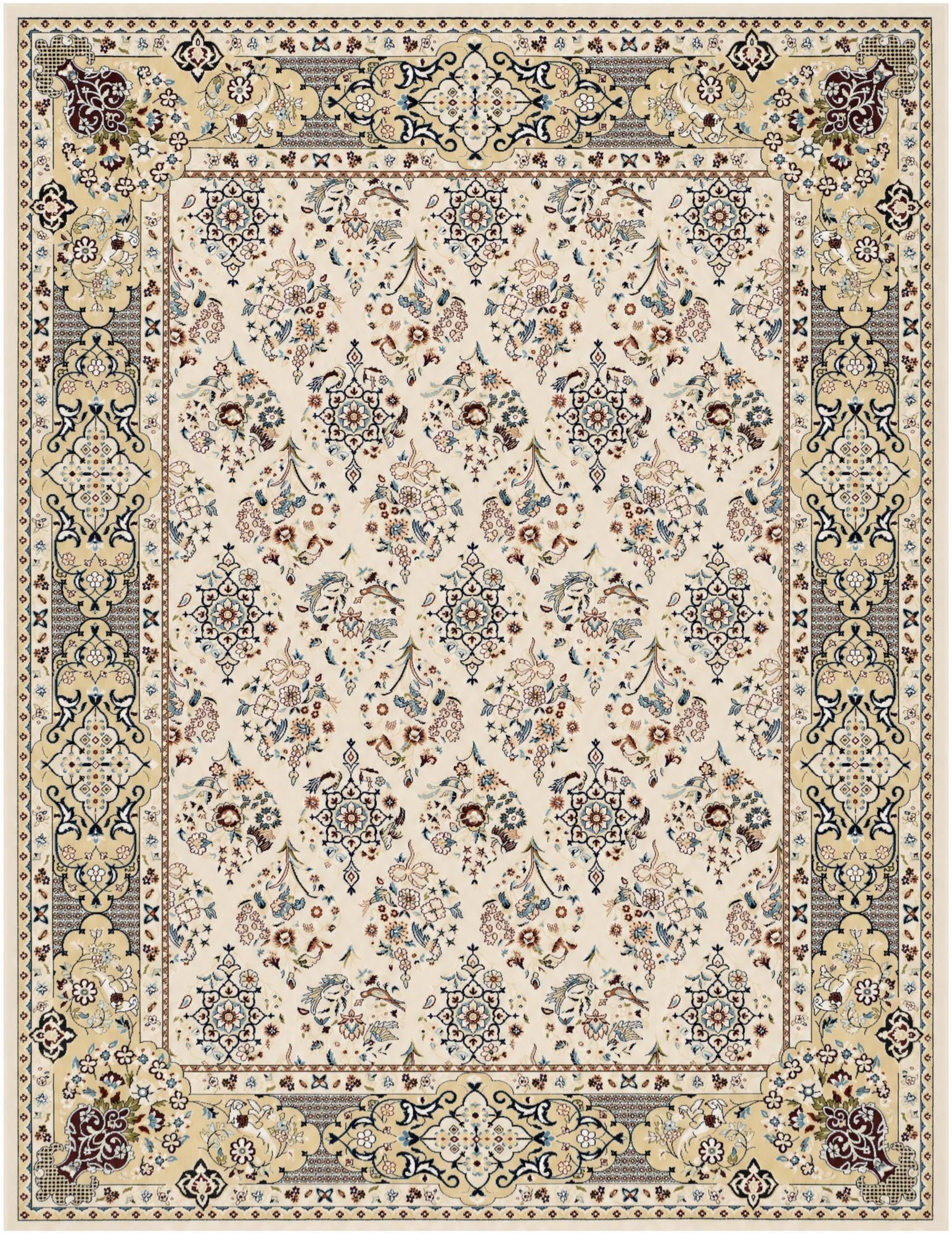Ivory and Beige Nain Design Rug