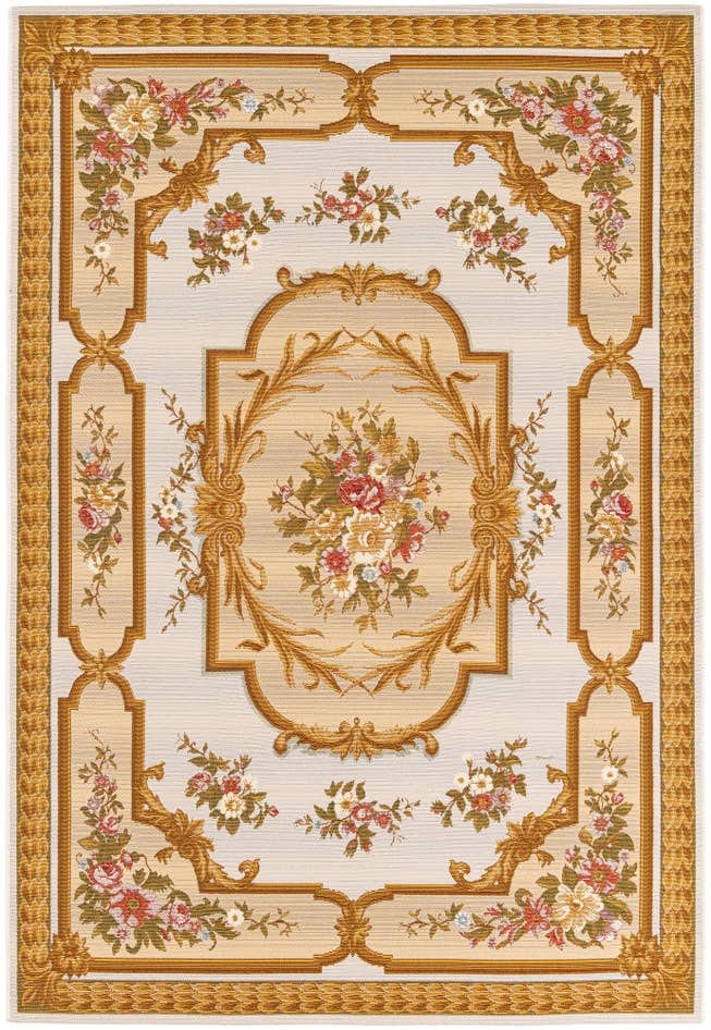 Detail image of 5' 2 x 7' 7 Easy-Clean Traditional Indoor / Outdoor Rug