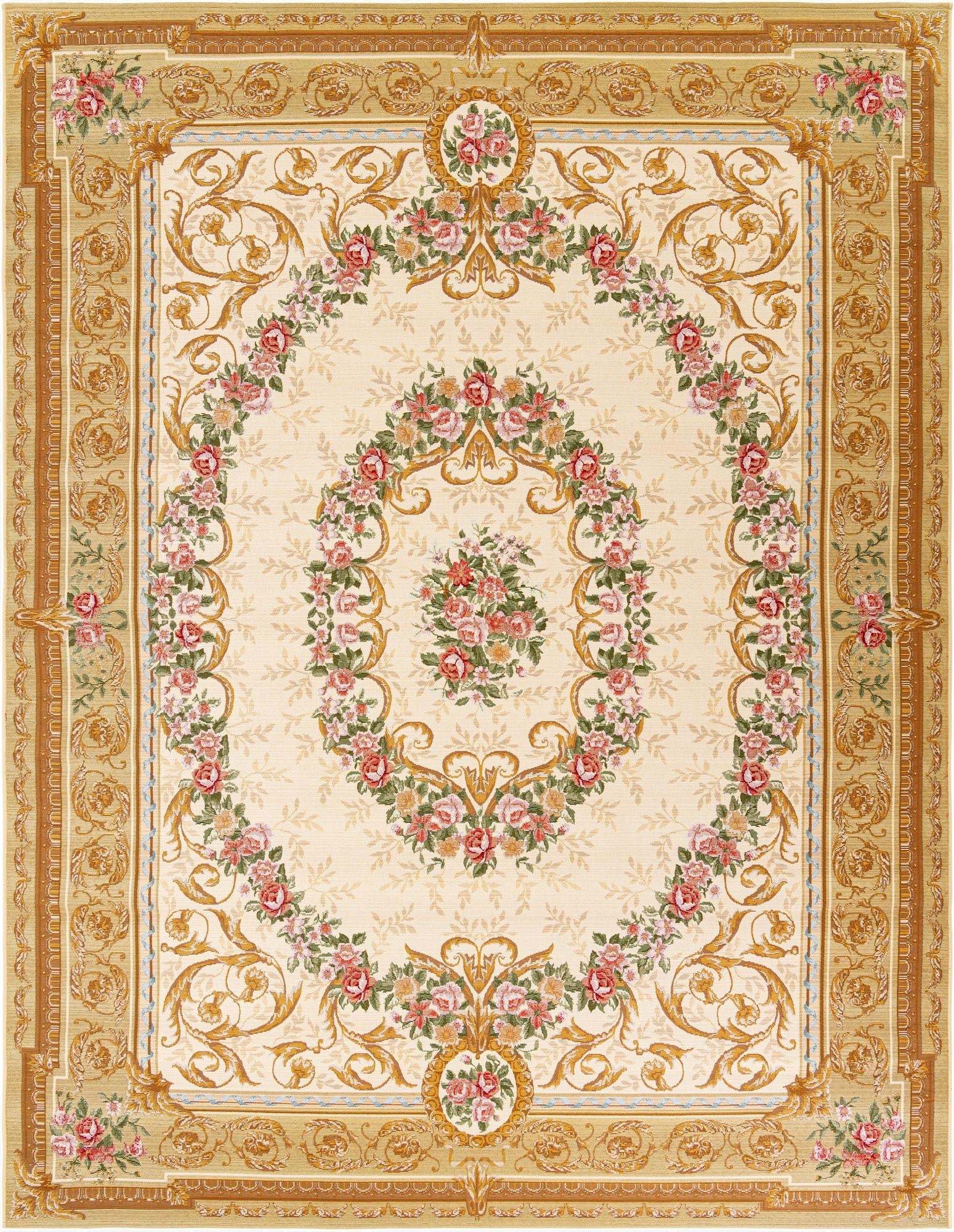9' x 12'  Washable Traditional Indoor / Outdoor Rug