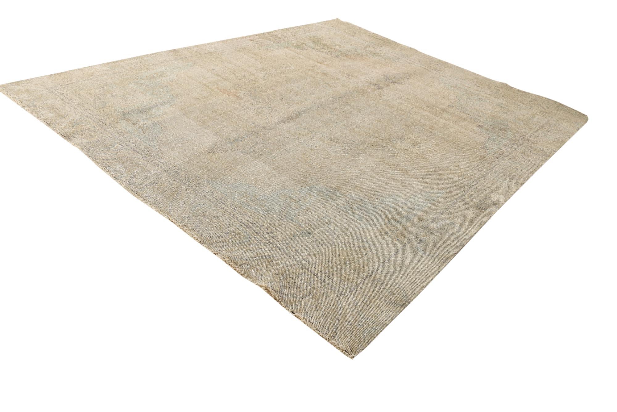 9' x 10' 9 Hand Knotted Ultra Vintage Persian Wool Rug