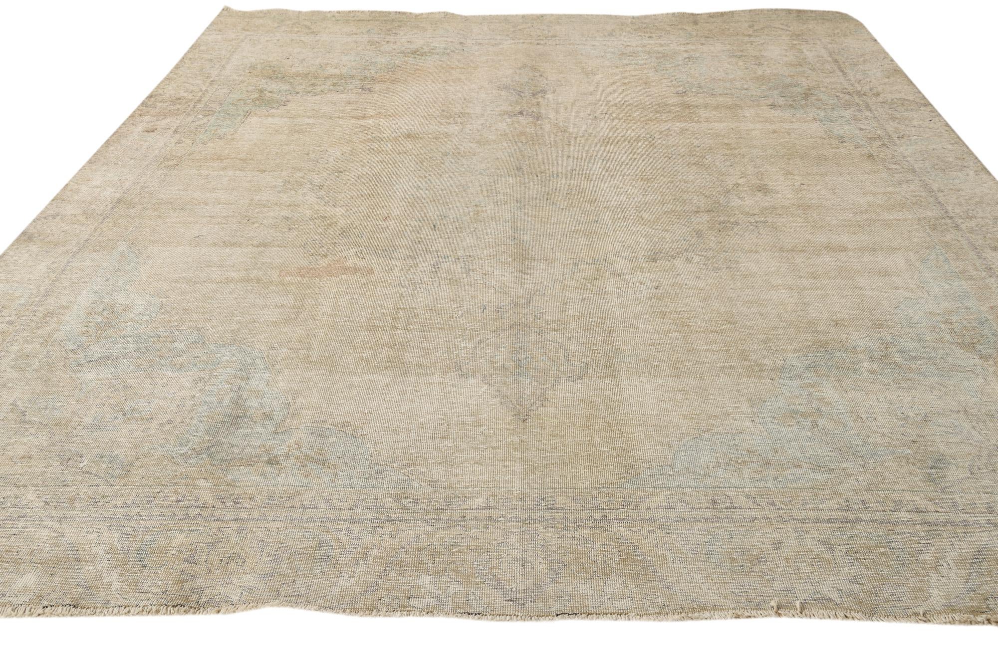 9' x 10' 9 Hand Knotted Ultra Vintage Persian Wool Rug