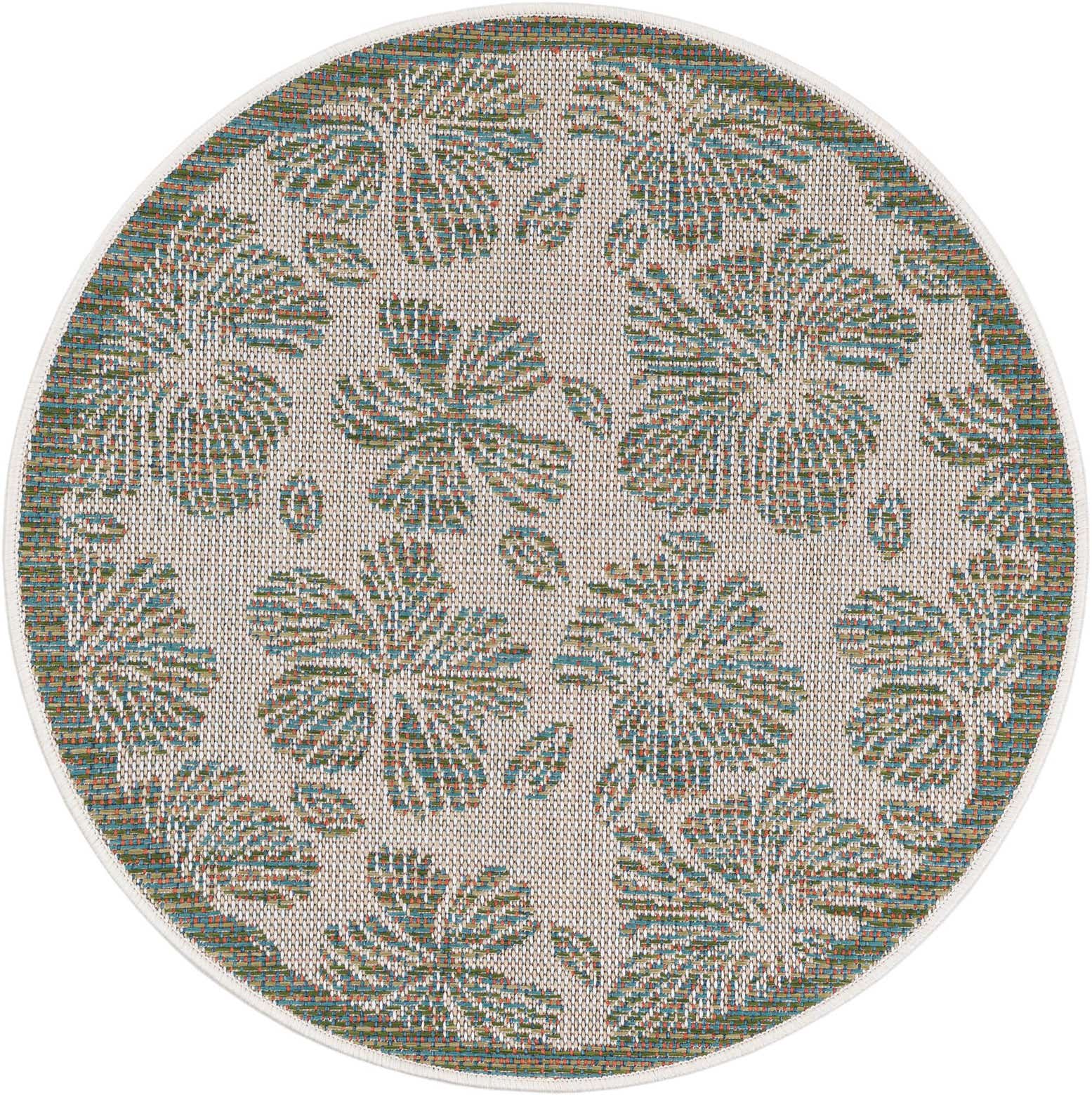 3' 3 x 3' 3 Easy-Clean Baja Indoor / Outdoor Round Rug