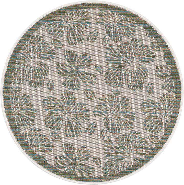 3' 3 x 3' 3 Easy-Clean Baja Indoor / Outdoor Round Rug