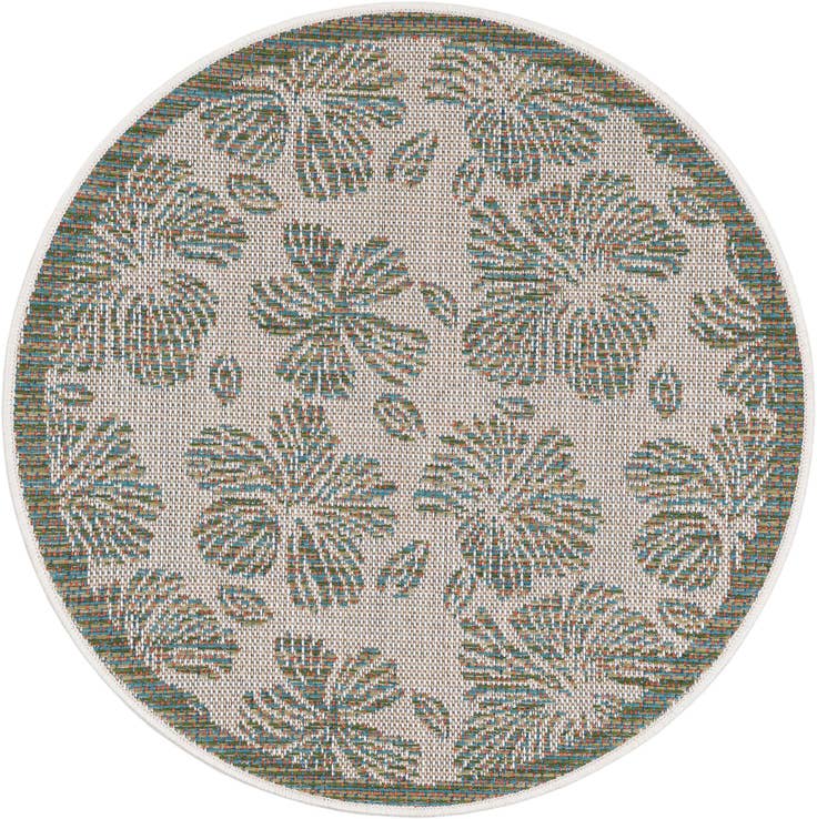 Detail image of 3' 3 x 3' 3 Easy-Clean Baja Indoor / Outdoor Round Rug