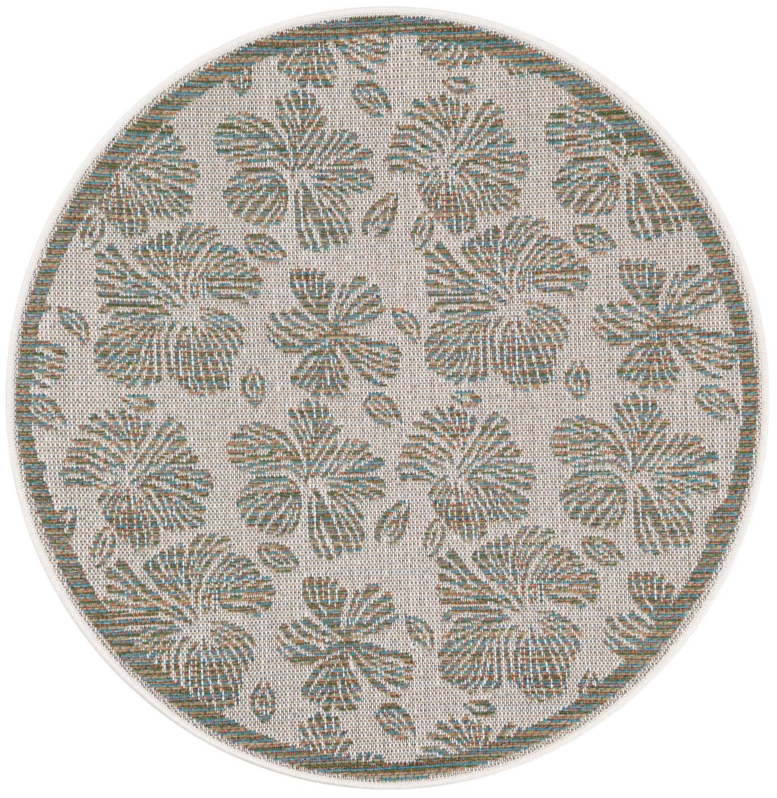 4' 1 x 4' 1 Easy-Clean Baja Indoor / Outdoor Round Rug