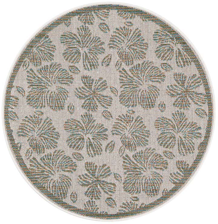 4' 1 x 4' 1 Easy-Clean Baja Indoor / Outdoor Round Rug