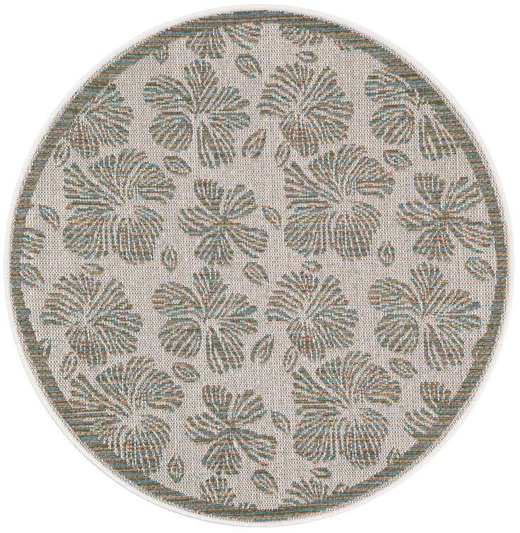 Detail image of 4' 1 x 4' 1 Easy-Clean Baja Indoor / Outdoor Round Rug