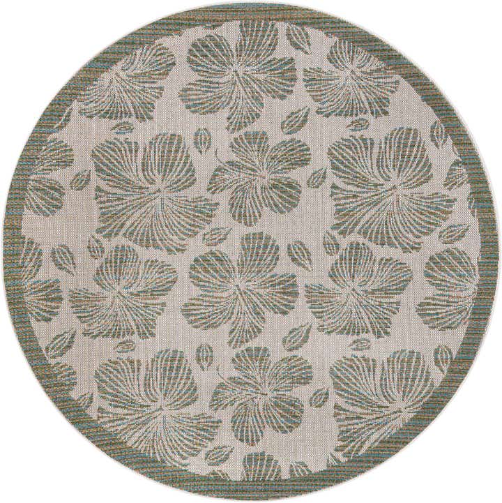 6' 1 x 6' 1 Easy-Clean Baja Indoor / Outdoor Round Rug