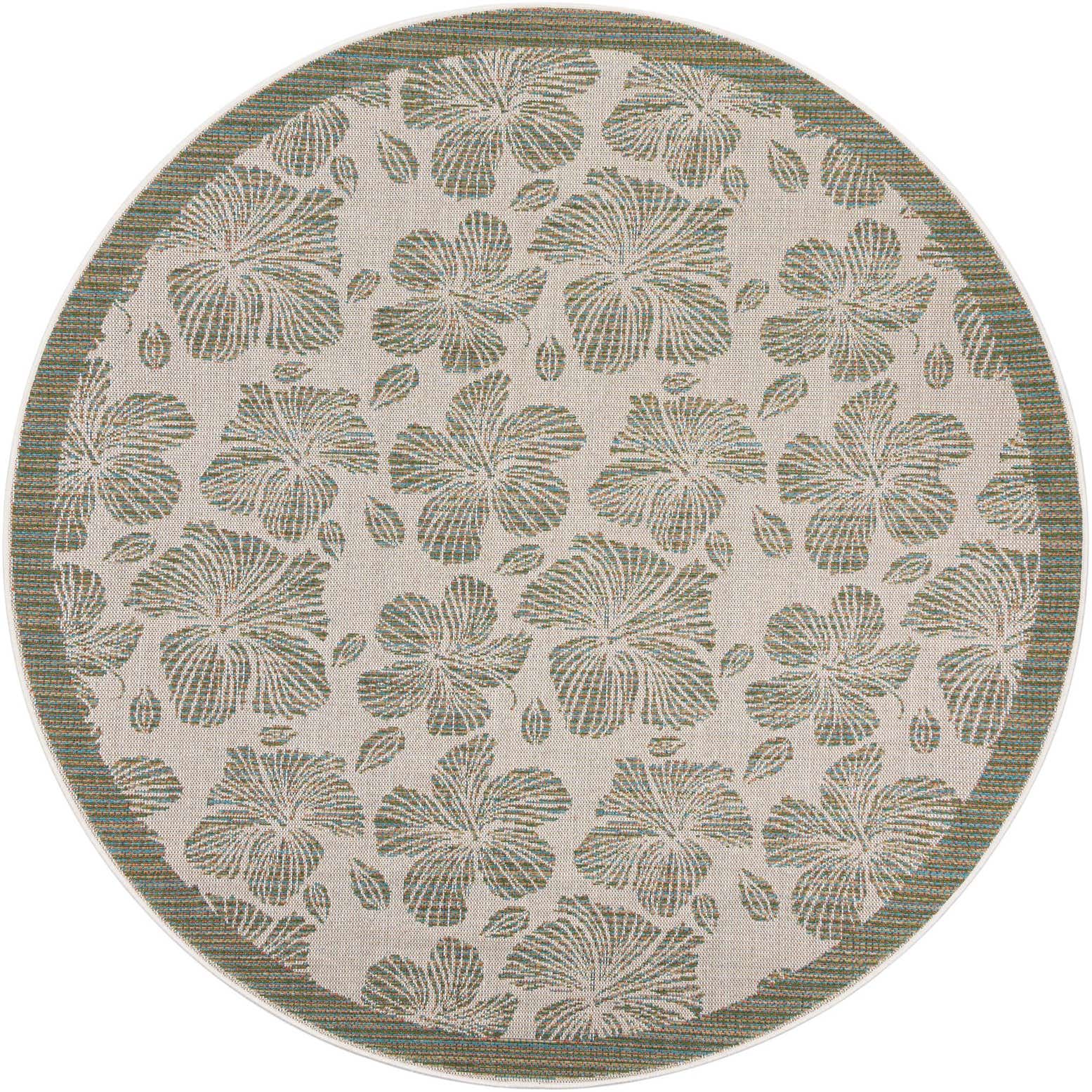7' 10 x 7' 10 Easy-Clean Baja Indoor / Outdoor Round Rug