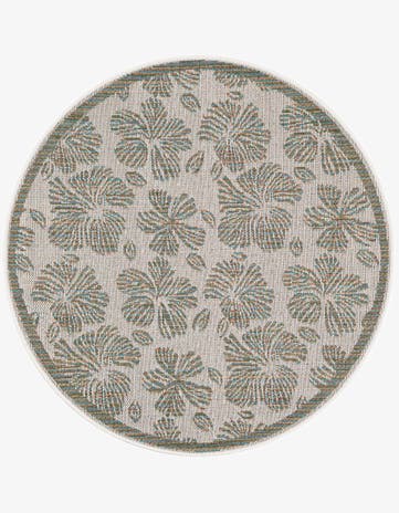 4' 1 x 4' 1 Easy-Clean Baja Indoor / Outdoor Round Rug