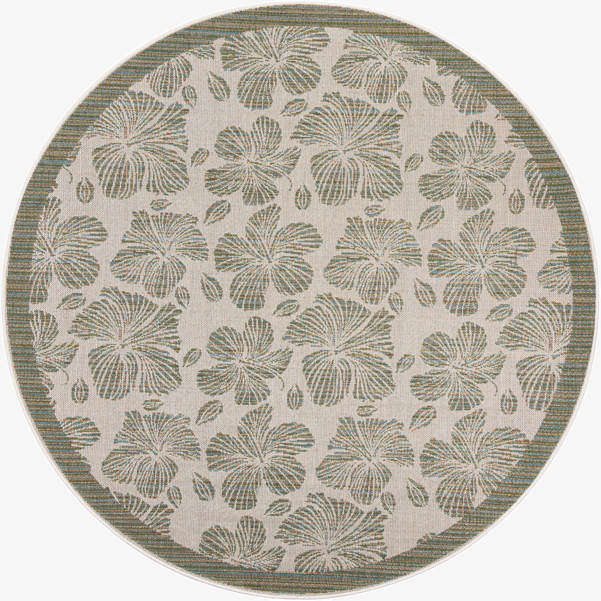 7' 10 x 7' 10  Washable Baja Indoor / Outdoor Round Rug