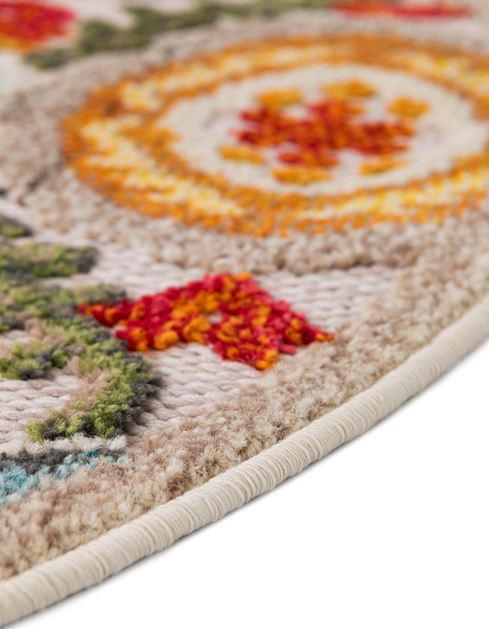 3' x 3' Easy-Clean Casablanca Indoor / Outdoor Round Rug