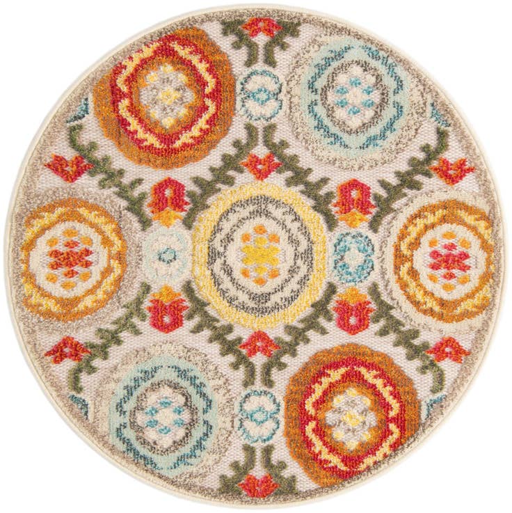 Detail image of 3' x 3' Easy-Clean Casablanca Indoor / Outdoor Round Rug