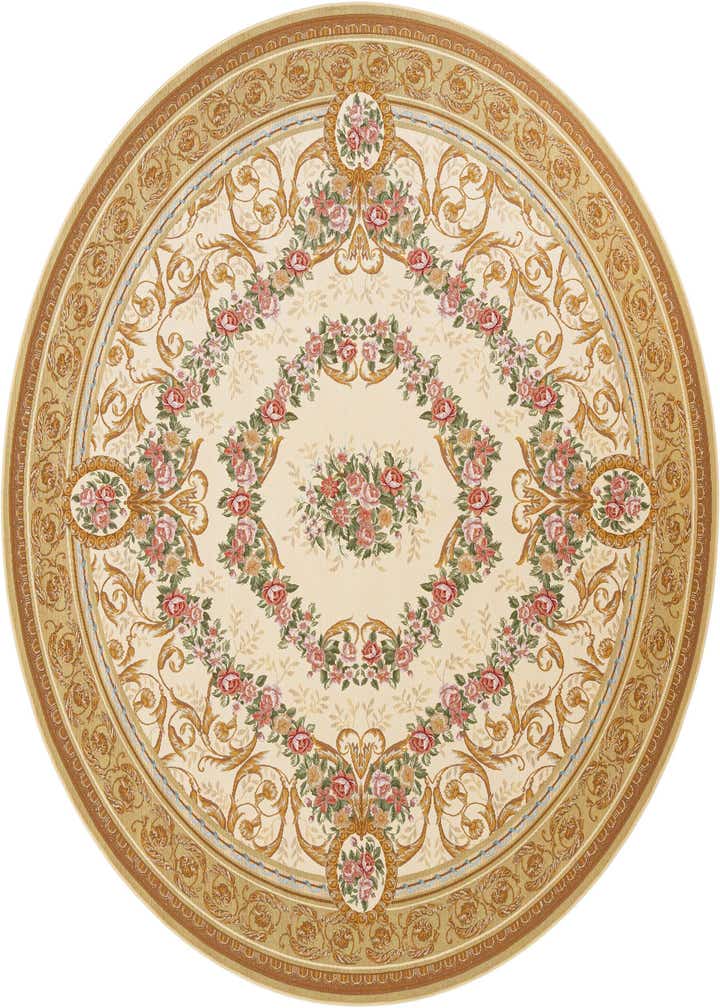 10' x 10' Easy-Clean Traditional Indoor / Outdoor Round Rug