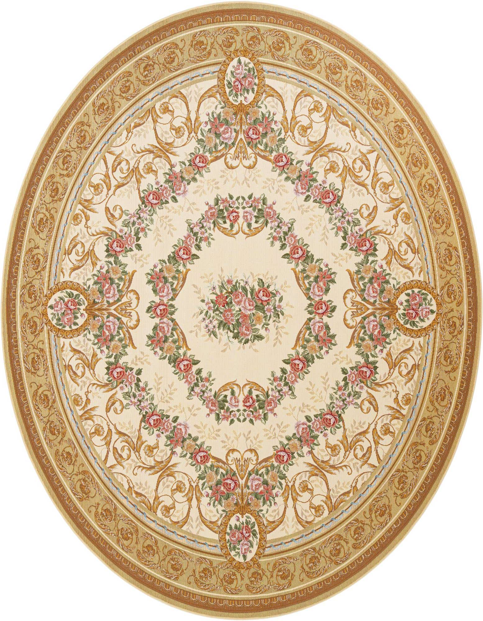 10' x 10' Easy-Clean Traditional Indoor / Outdoor Round Rug