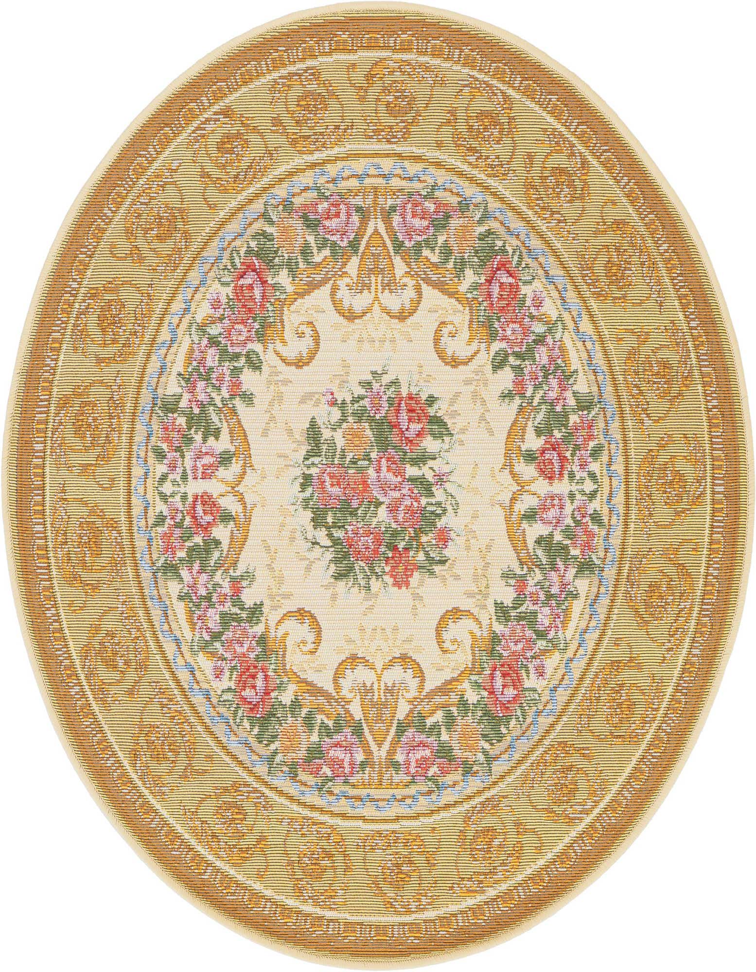 3' x 3' Easy-Clean Traditional Indoor / Outdoor Round Rug