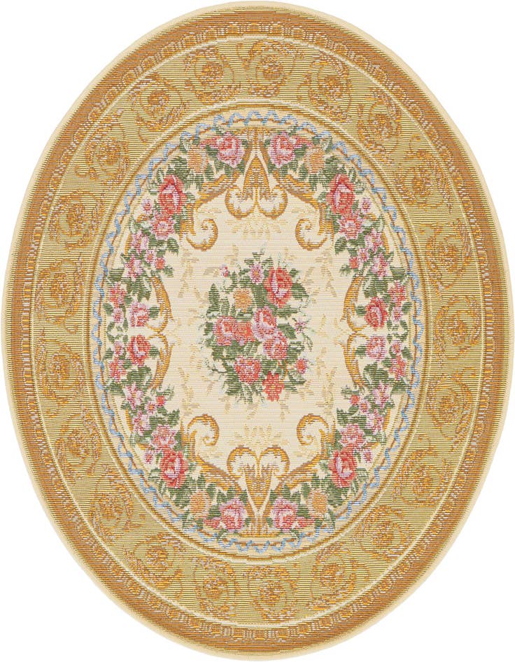 Detail image of 3' x 3' Easy-Clean Traditional Indoor / Outdoor Round Rug