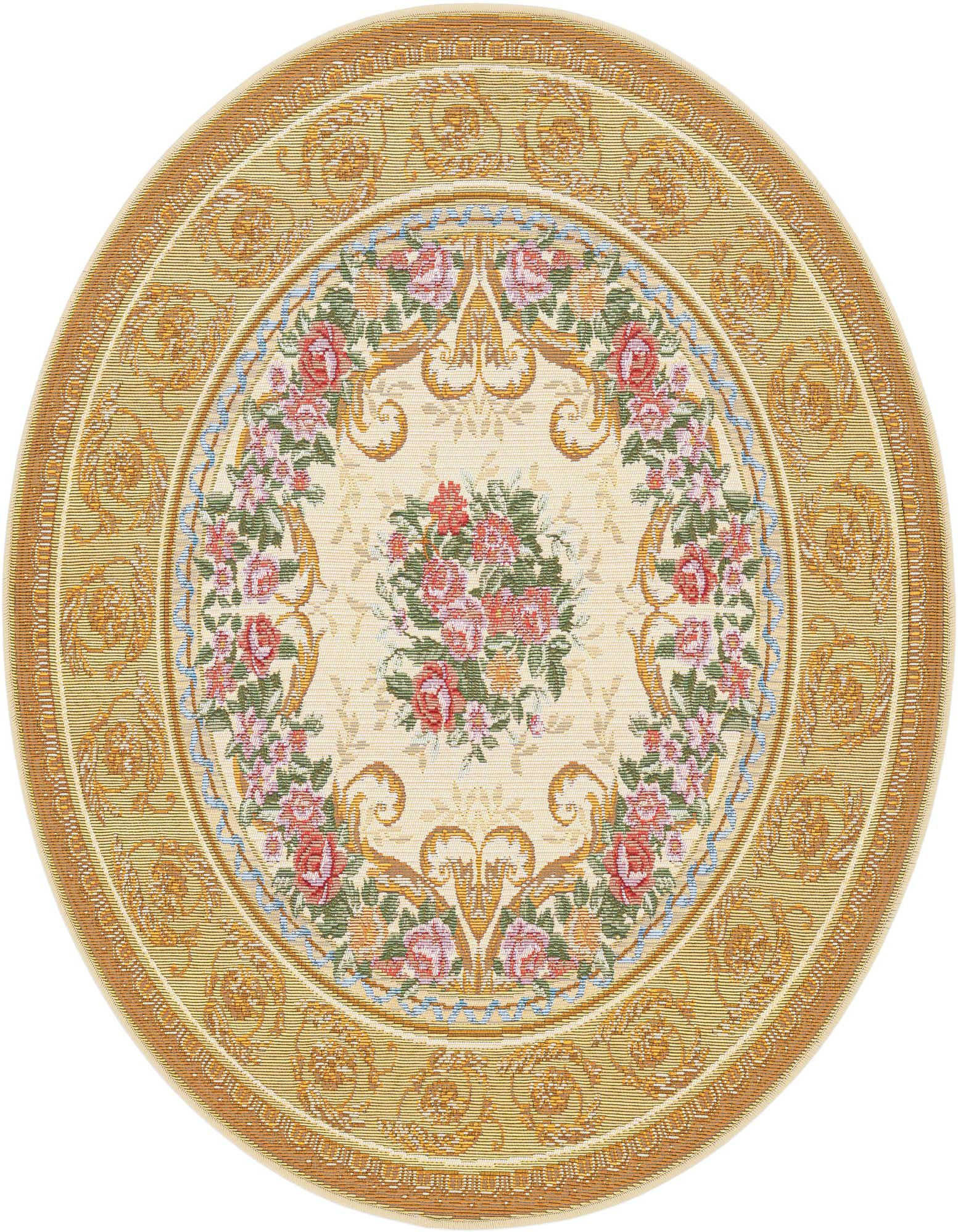 4' x 4' Easy-Clean Traditional Indoor / Outdoor Round Rug