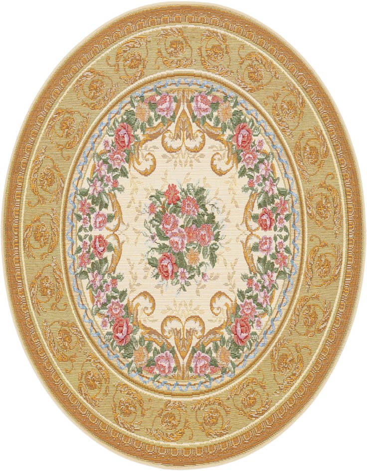 Detail image of 4' x 4' Easy-Clean Traditional Indoor / Outdoor Round Rug