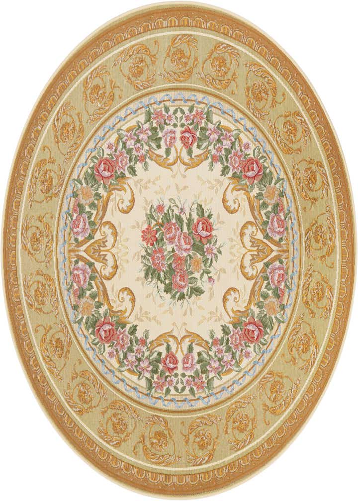 5' x 5' Easy-Clean Traditional Indoor / Outdoor Round Rug