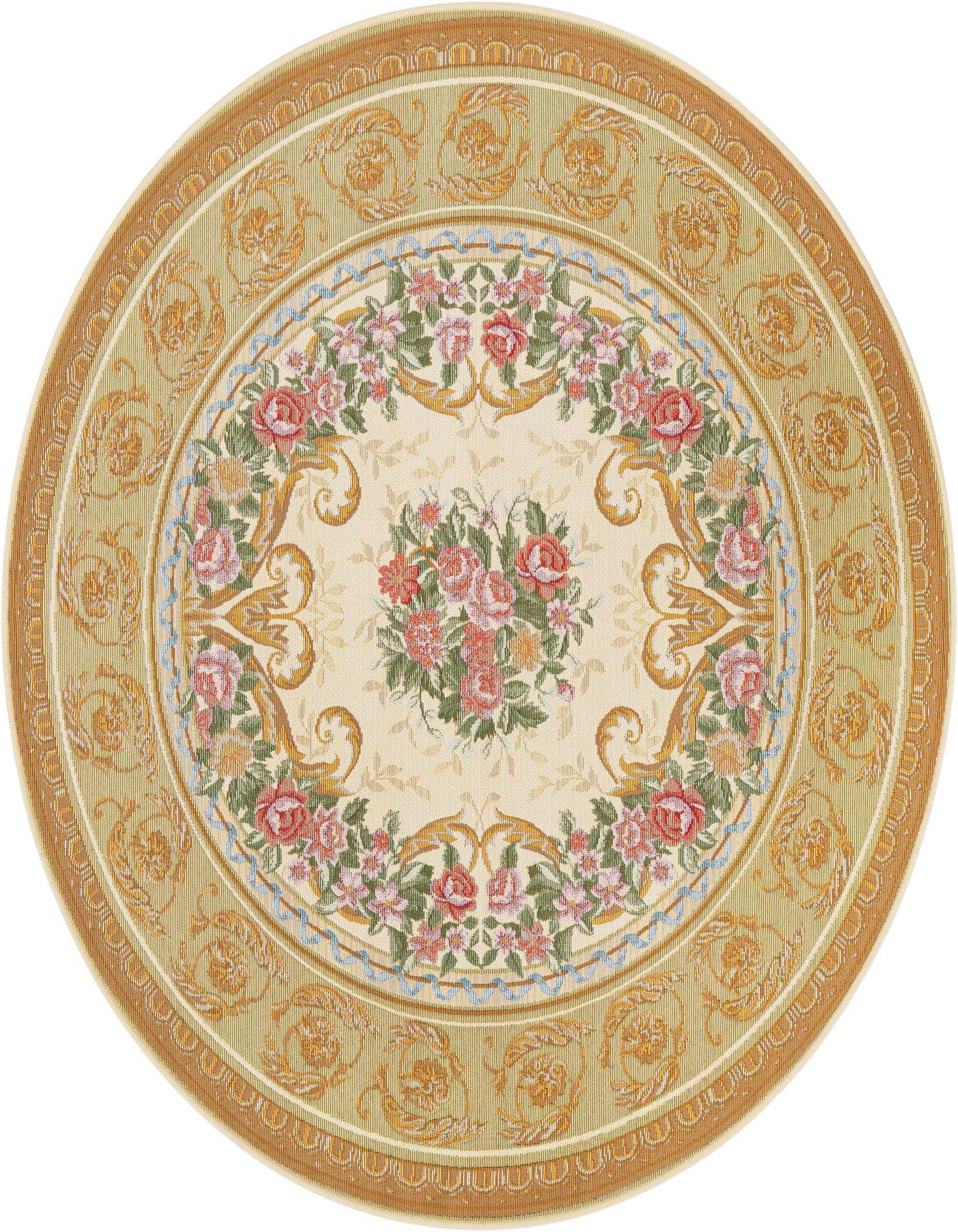 5' x 5' Easy-Clean Traditional Indoor / Outdoor Round Rug
