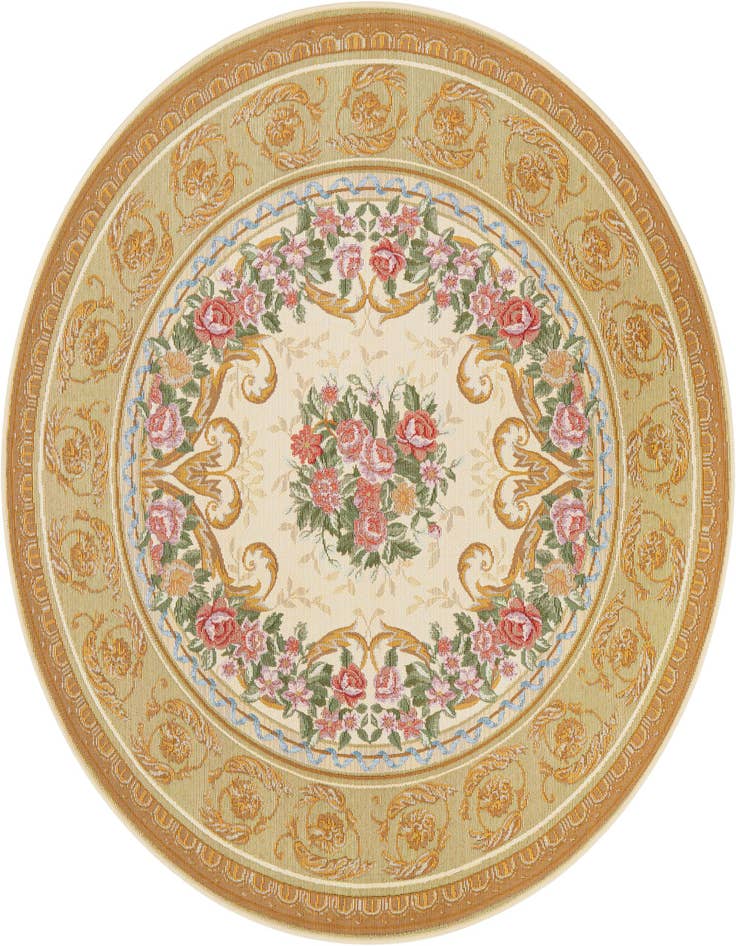 Detail image of 5' x 5' Easy-Clean Traditional Indoor / Outdoor Round Rug