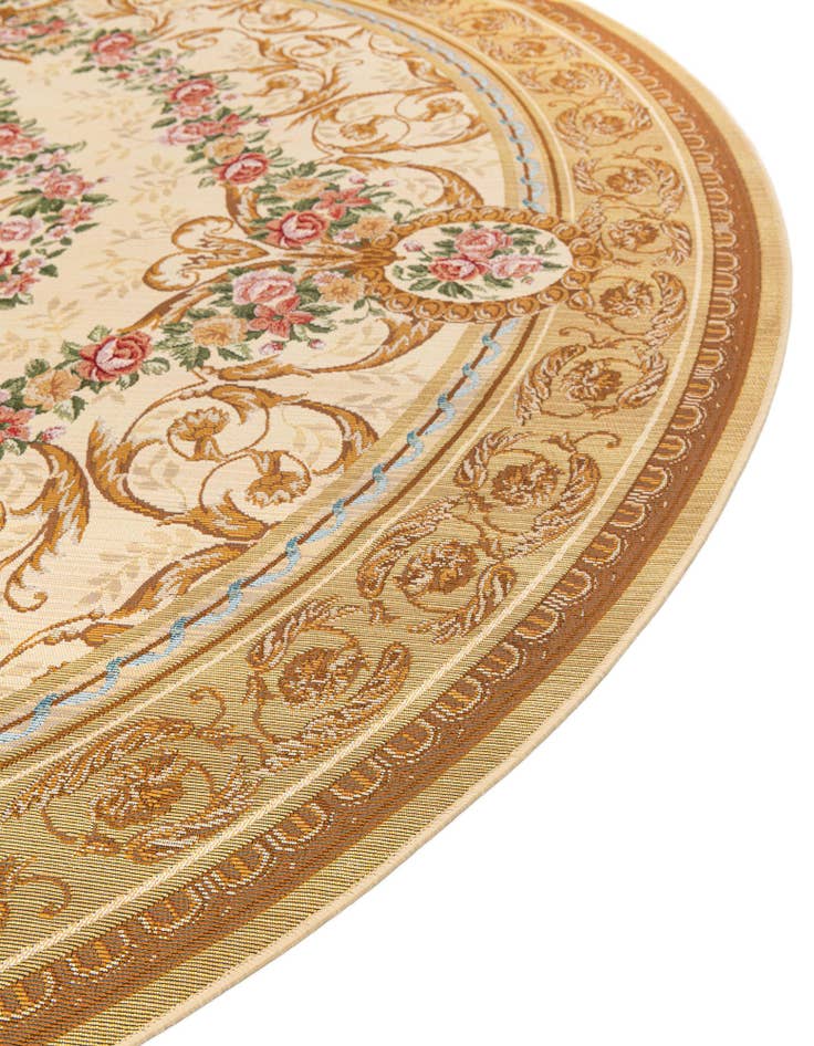 Detail image of 10' x 10' Easy-Clean Traditional Indoor / Outdoor Round Rug