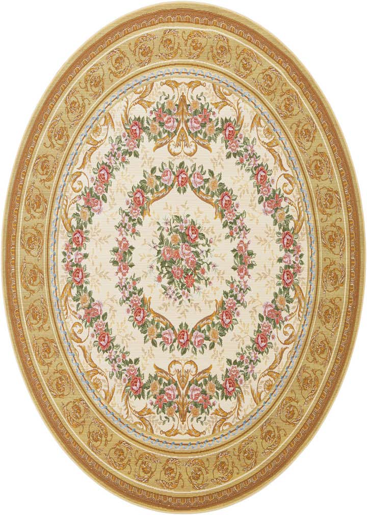 7' 10 x 7' 10 Easy-Clean Traditional Indoor / Outdoor Round Rug