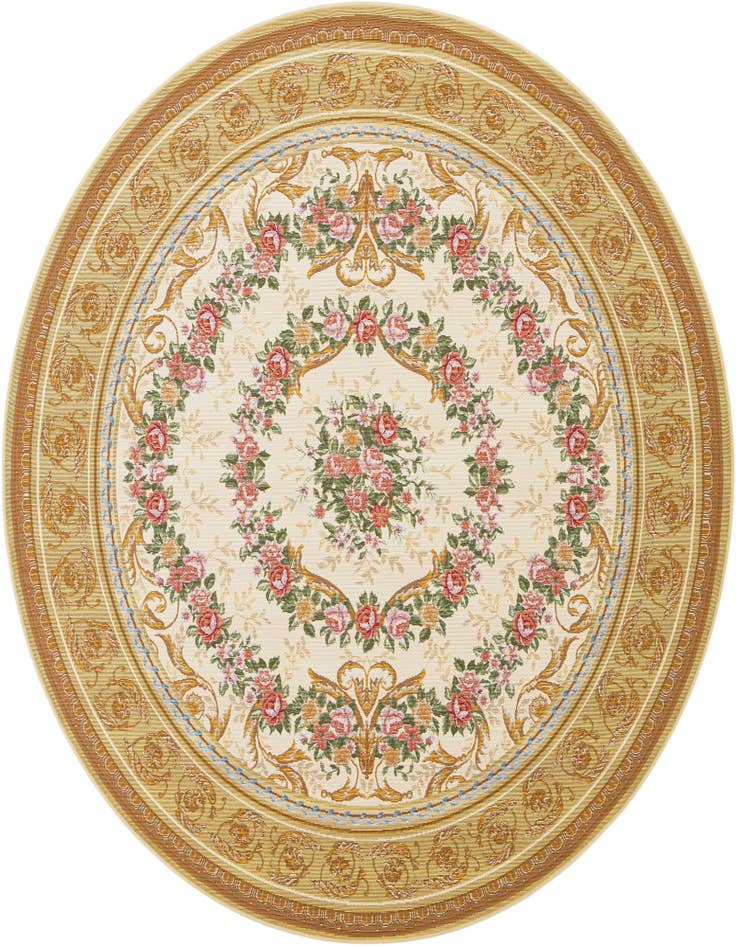 Detail image of 7' 10 x 7' 10 Easy-Clean Traditional Indoor / Outdoor Round Rug