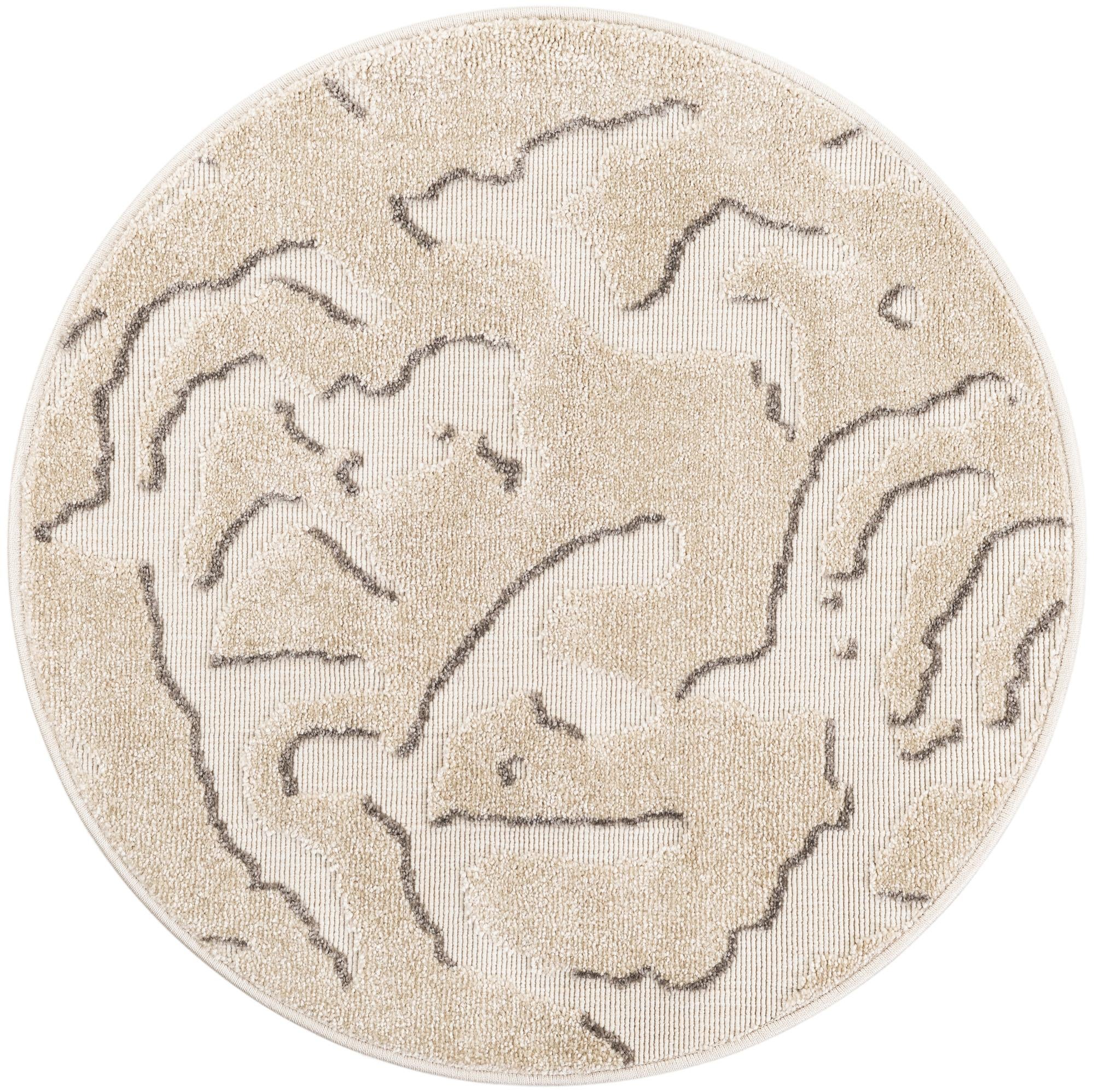 3' x 3' Easy-Clean Sabrina Soto Indoor / Outdoor Round Rug