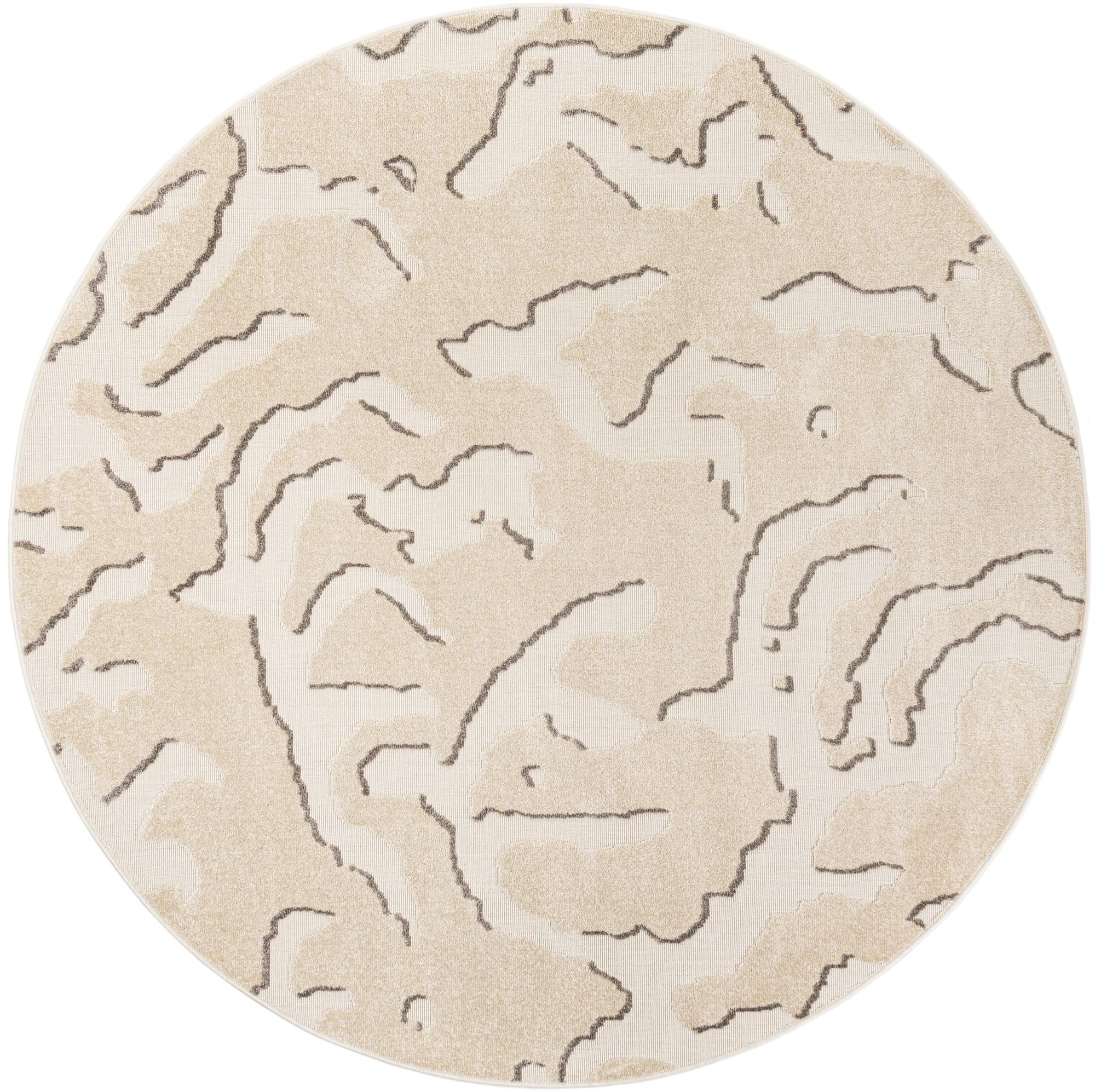 7' 10 x 7' 10 Easy-Clean Sabrina Soto Indoor / Outdoor Round Rug