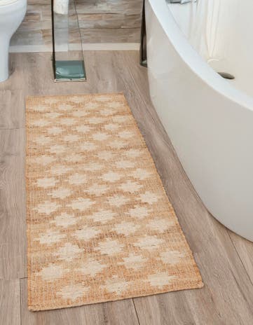 Ivory and Beige Hand Woven Kala Handwoven Jute Runner Rug