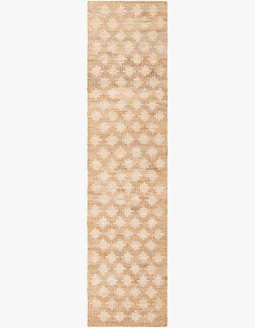 Ivory and Beige Hand Woven Kala Handwoven Jute Runner Rug