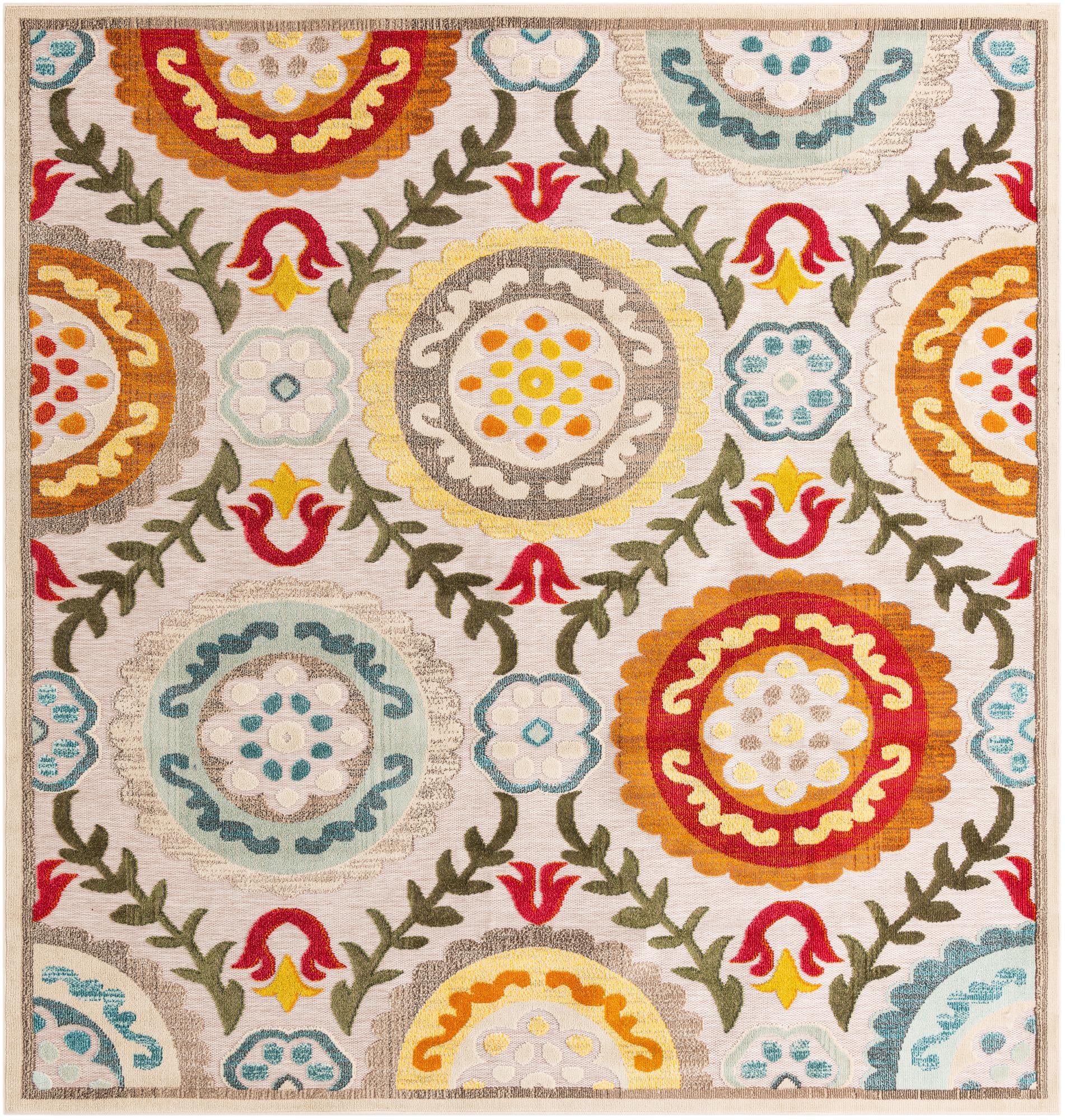 10' x 10' Easy-Clean Casablanca Indoor / Outdoor Square Rug