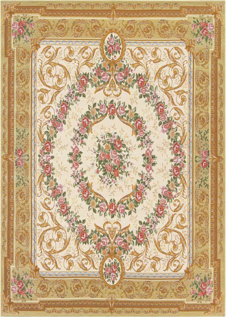 7' 10 x 7' 10 Easy-Clean Traditional Indoor / Outdoor Square Rug