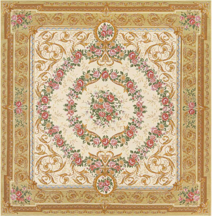 7' 10 x 7' 10 Easy-Clean Traditional Indoor / Outdoor Square Rug