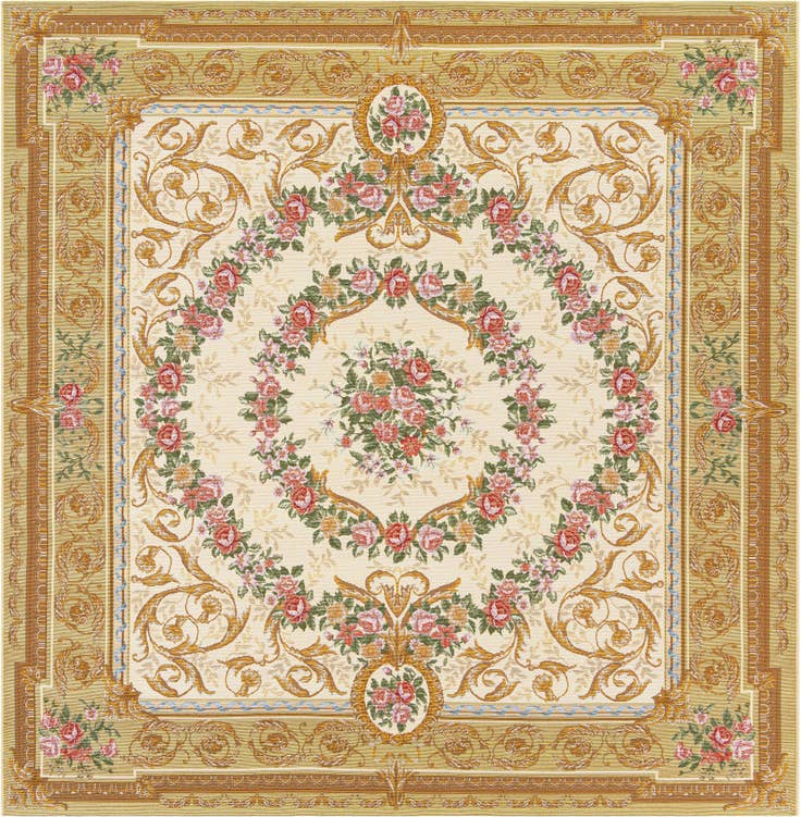 Detail image of 7' 10 x 7' 10 Easy-Clean Traditional Indoor / Outdoor Square Rug