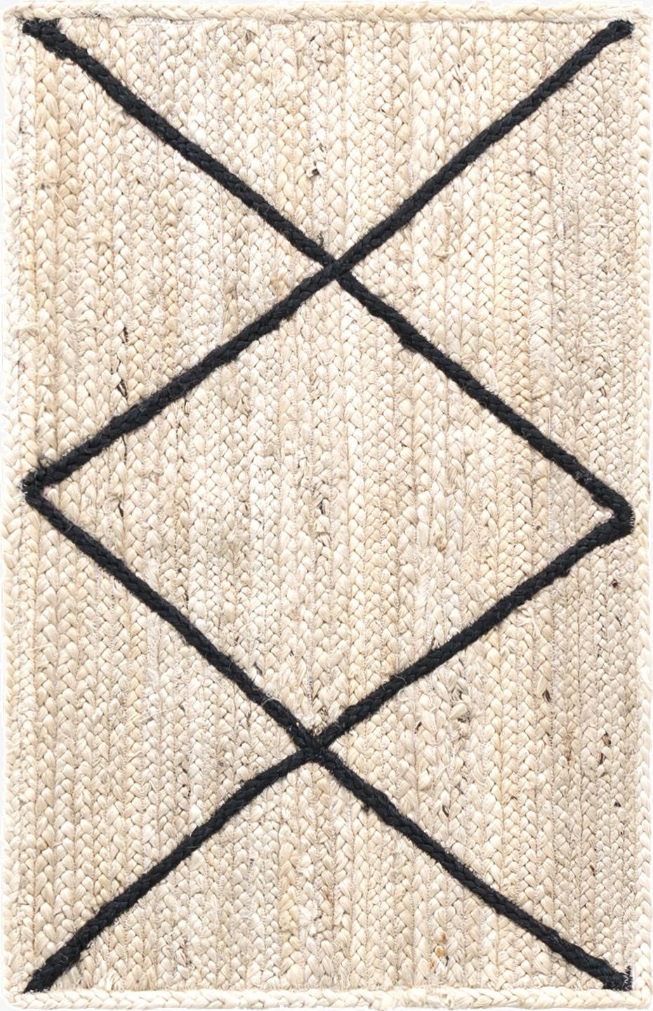 2' x 3' 1  Hand Braided Jute Rug