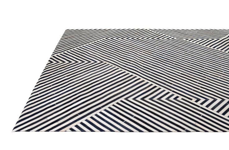 Detail image of 7' 11 x 10' 11 Cowhide - Patchwork Rug